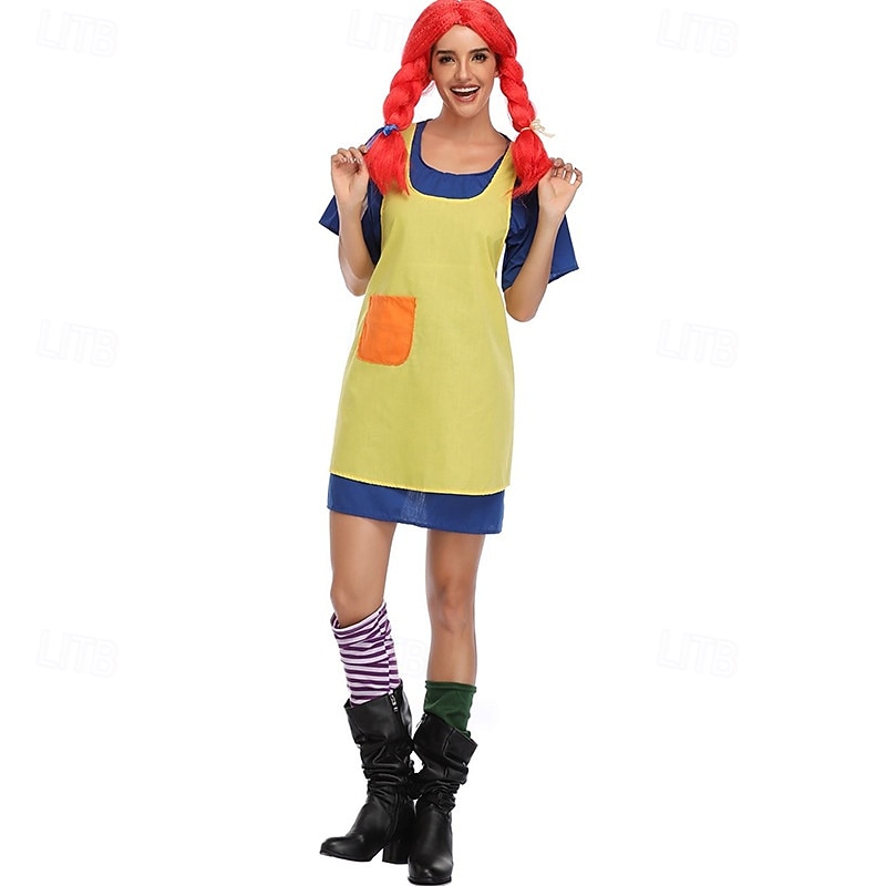 Karneval 2026 Kleid Ausgefallene Kostüme Lustiges rothaariges Mädchen Cosplay Erwachsene Damen Halloween Karneval Party Festival Verkleiden 2026 - $41.99 –P2
