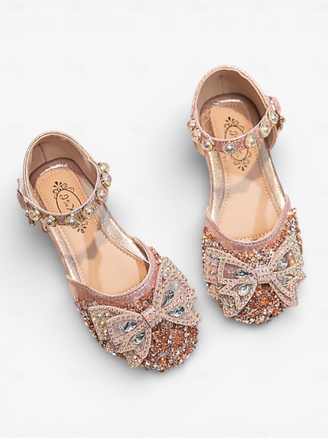 scarpe eleganti Mary Jane con strass scintillanti per bambini, dettaglio fiocco di cristalli, tomaia in tessuto glitterato e cinturino regolabile alla caviglia, elegante stile principessa per bambine, del 2026 a $24.99 –P5