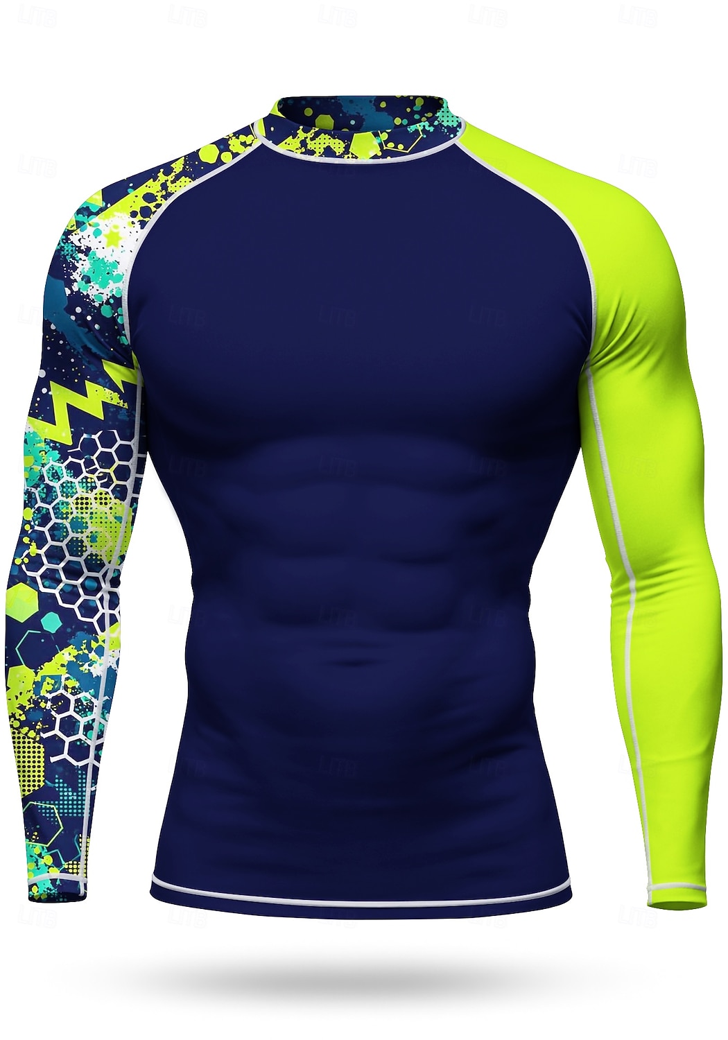 Men's Standard Rash Guard Swim Shirt Geometric Abstract Camo / Camouflage UPF50+ UV Protection Quick Dry Long Sleeve Swimwear Sun Shirt Surfing Canoeing Beach Summer 2026 - $27.99 –P1