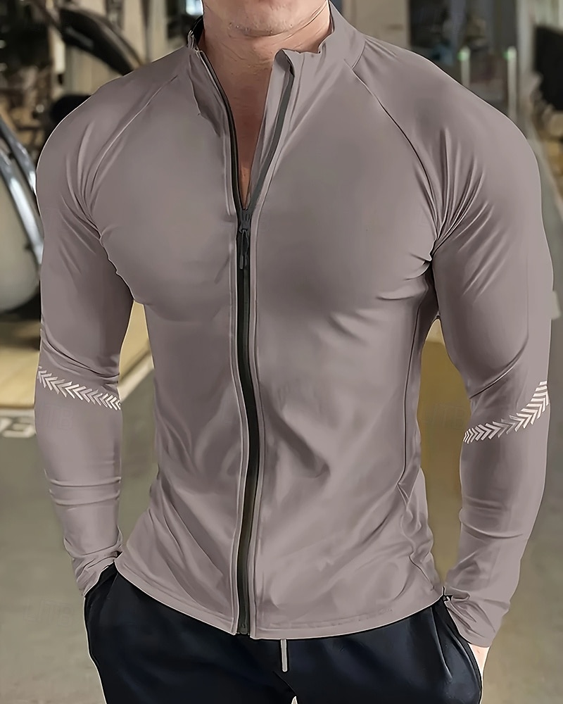 Pánské Jednobarevné Koşu Tişörtü Stahovací tričko Jaro Podzim Zapni Dlouhý rukáv Rychleschnoucí Komprese Odvod vlhkosti Cvičení v tělocvičně Aktivní trénink Cvičení Černá Bílá Šedá sportovní oblečení 2026 - $30.99 –P4