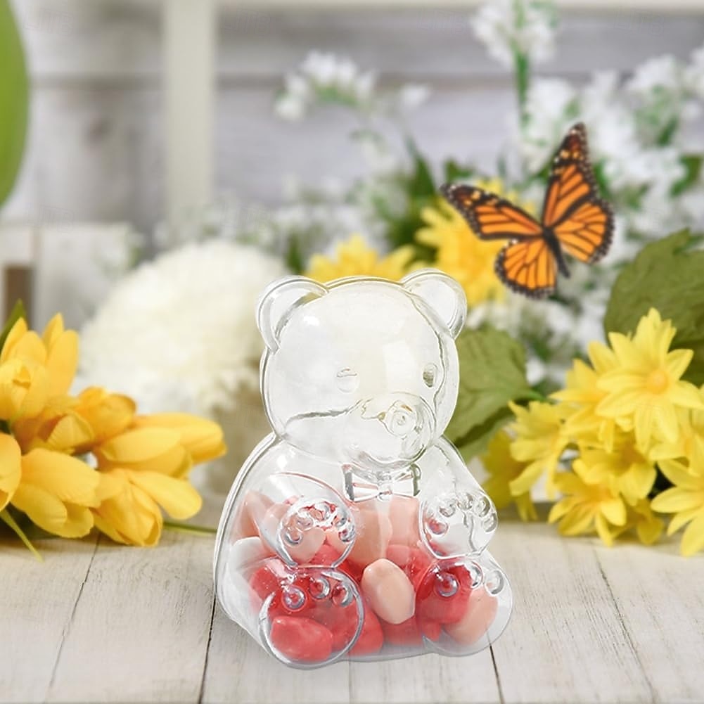 12 st söta björnformade godisaskar, genomskinliga fyllbara ornament, godisbehållare godsaksaskar, bröllopspresentaskar förvaringsbehållare godisburkar, för brudshower bröllop alla hjärtans dag 2026 - $22.99 –P8