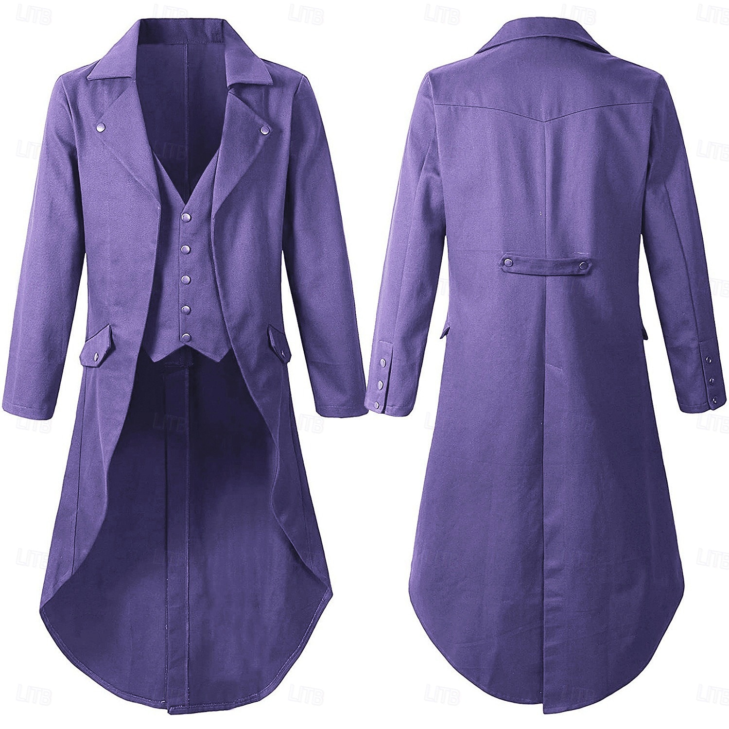 معطف ريترو عتيق بونك وغوثيك للقرون الوسطى معطف توكسيدو مصاص دماء فارس ريتير ملابس فاخرة للرجال عرض ستيمبانك عيد الميلاد حفلة  أمسية LARP للبالغين معطف إيبينزر سكروج زي قزم 2026 - $20.99 –P3