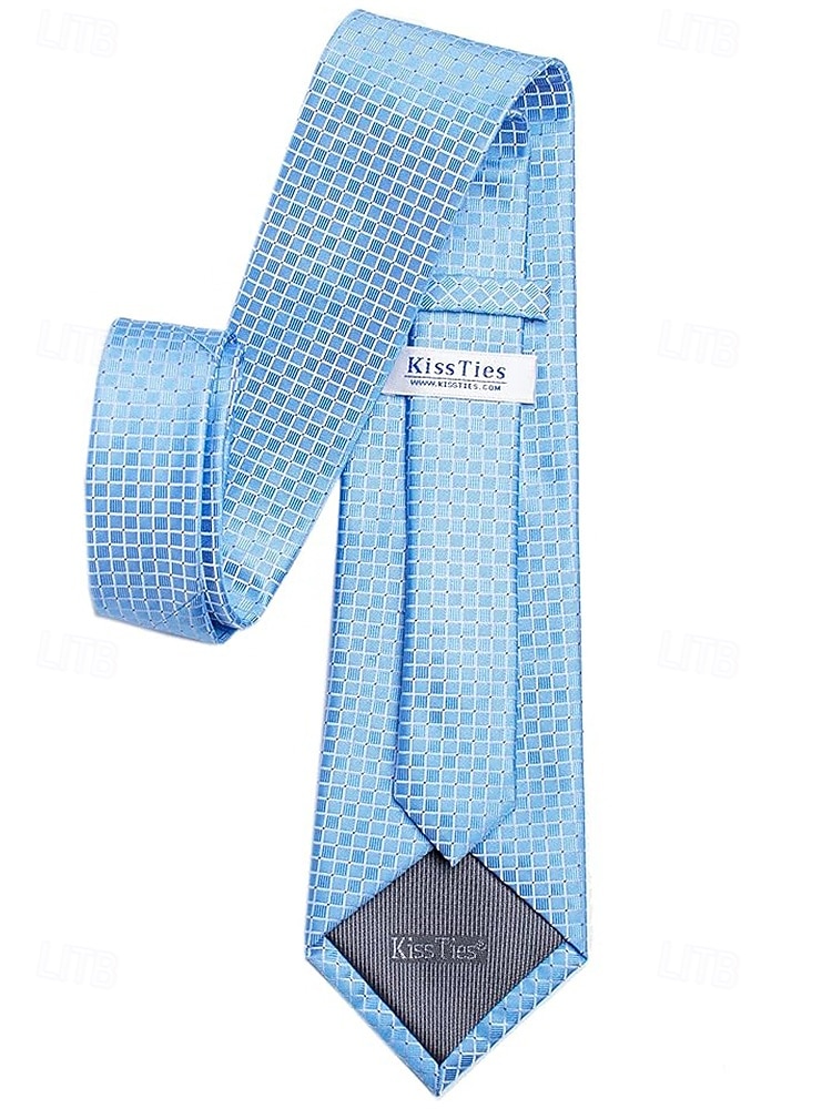 Corbata de poliéster para hombre, con diseño de cuadrícula pequeña, varios colores, largo ajustable, adecuada para bodas, negocios y viajes diarios. 2026 - $11.99 –P8