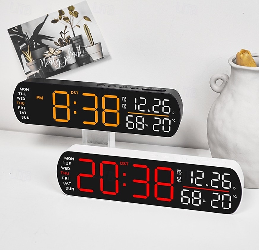 Hordozható LED digitális ébresztőóra rezgő és villogó riasztásokkal a mély alváshoz és az emlékeztető igényekhez 2026 - $26.99 –P5
