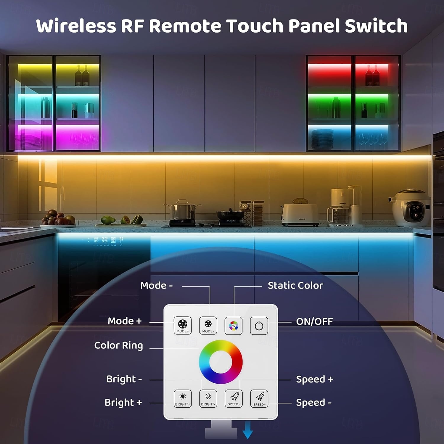 LED-lichtstrip dimmer 2.4G RF draadloze afstandsbediening dimbare wanddimmer geschikt voor enkelkleurige, tweekleurige RGB-, RGBW- en RGBCCT-LED-strips, DC 5V-24V 10-50A, enkelkanaals dimcontroller 2026 - $28.99 –P8