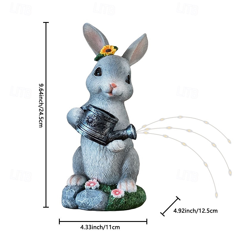 Easter Bunny Outdoor Solar Waterproof Gray Resin Watering Can Light, Garden Yard Pathway Lawn Decor, Farm Landscape Lighting, Decorative Figurine Accent Light for Outdoor Garden 2026 - $34.99 –P4