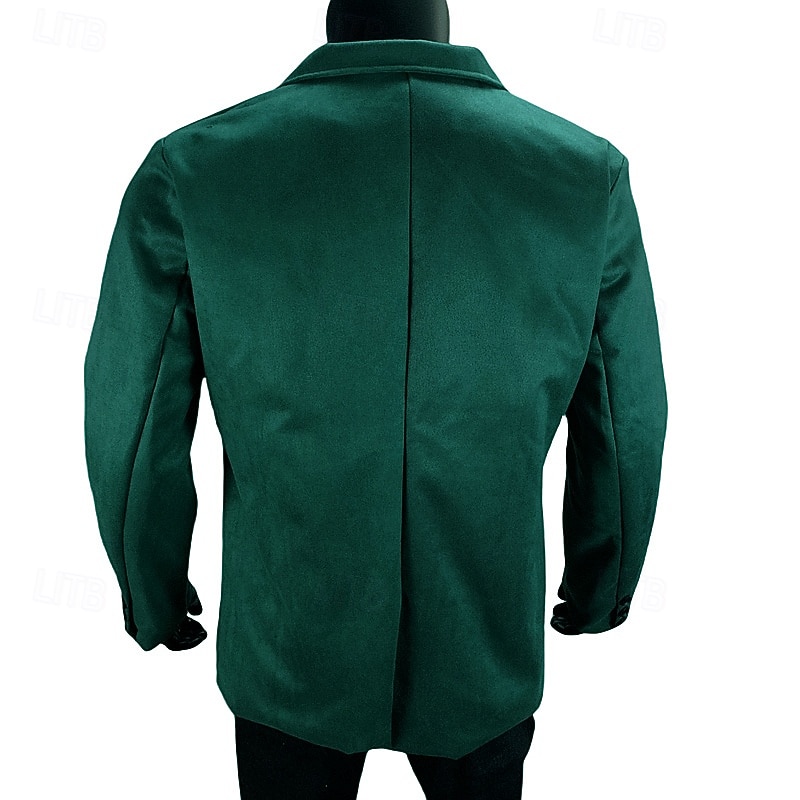 Herr Kavaj Vardaglig jacka Ledigt Dagligen Streetwear Mode Ledigt vardag Vår Höst Polyester Ensfärgat Klassisk Håller värmen Enkelknäppt med Två Knapphål Blazer Svart Rubinrött Grön Grå 2026 - $51.99 –P7