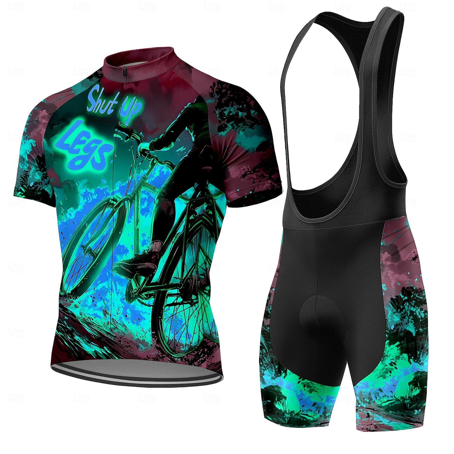 Ανδρικά Φανέλα ποδηλασίας Αθλητική φανέλα και σορτς ποδηλασίας Κοντομάνικο Ποδηλασία Βουνού Ποδηλασία Δρόμου Καλοκαίρι Άνοιξη Θαλασσί Ρουμπίνι Βυσσινί Κινούμενα σχέδια Πεπαλαιωμένο Ποδήλατο 2026 - $49.99 –P4