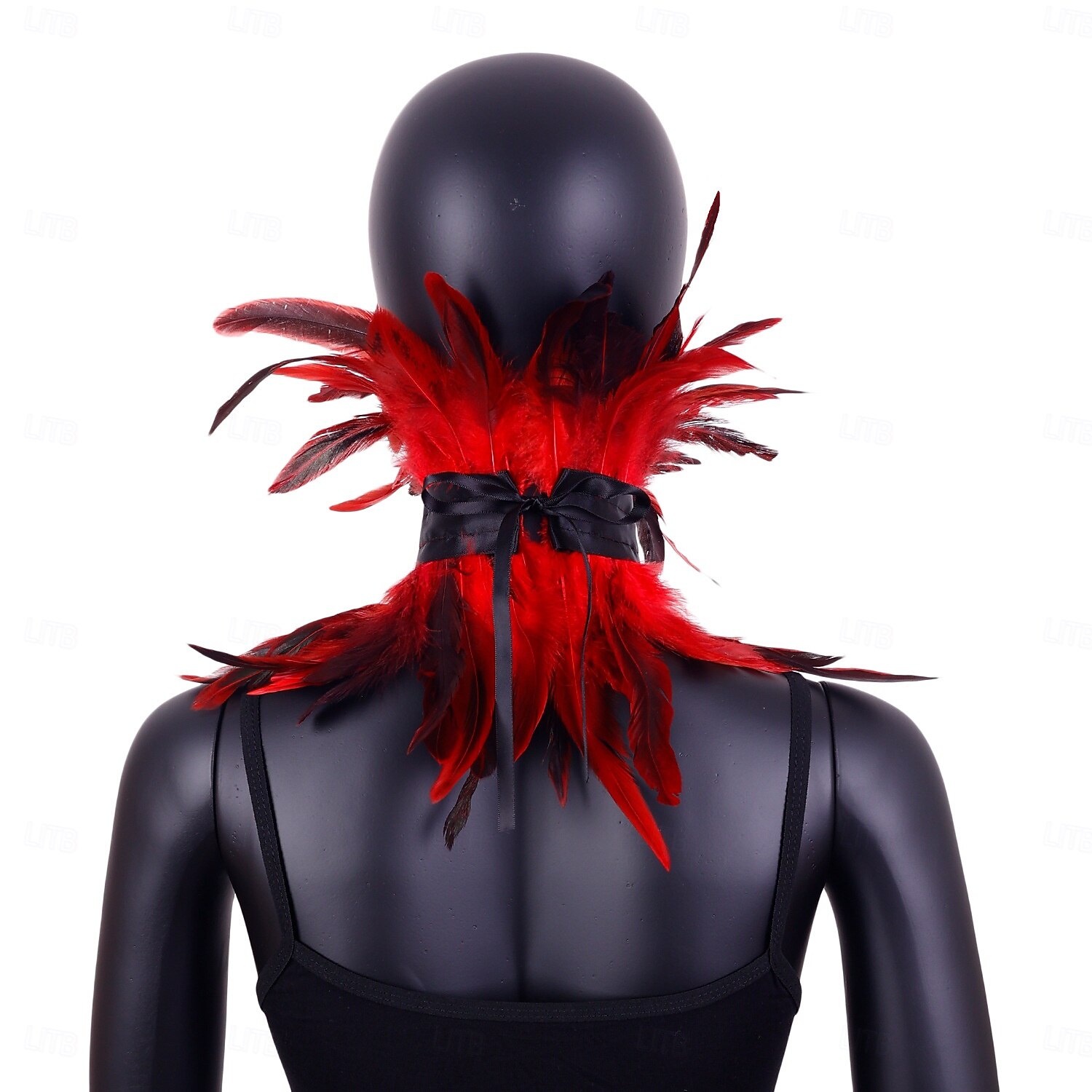 Carnival 2026 Rio Carnival Samba Accessories Women's Red Feather Choker Collar, Gothic Vampire Devil Costume Necklace Brazil Festival Performance Costume 2026 - $11.49 –P2