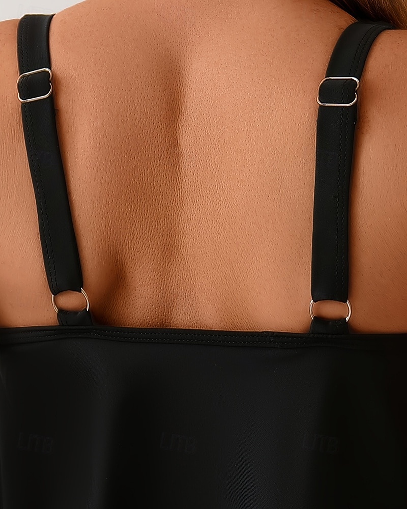 Damen Badeanzug Tankini 2 Teile Einfarbig Boyleg Schnelltrocknend Hohe Elastizität Ärmellos Bademode Badeanzug Surfen Schnorcheln Schwimmen Sommer 2026 - $27.99 –P5