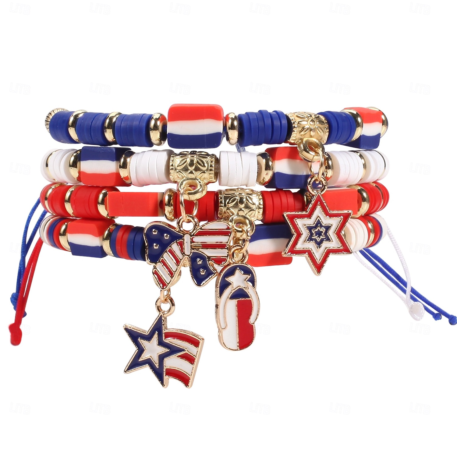 Yhdysvaltojen 250-vuotisjuhla Bracelet Vapaa-aika Aikuisten Sukupuolineutraali Itsenäisyyspäivä 4. heinäkuuta Juhla Suoritus Pukeudu 2026 - $12.49 –P3