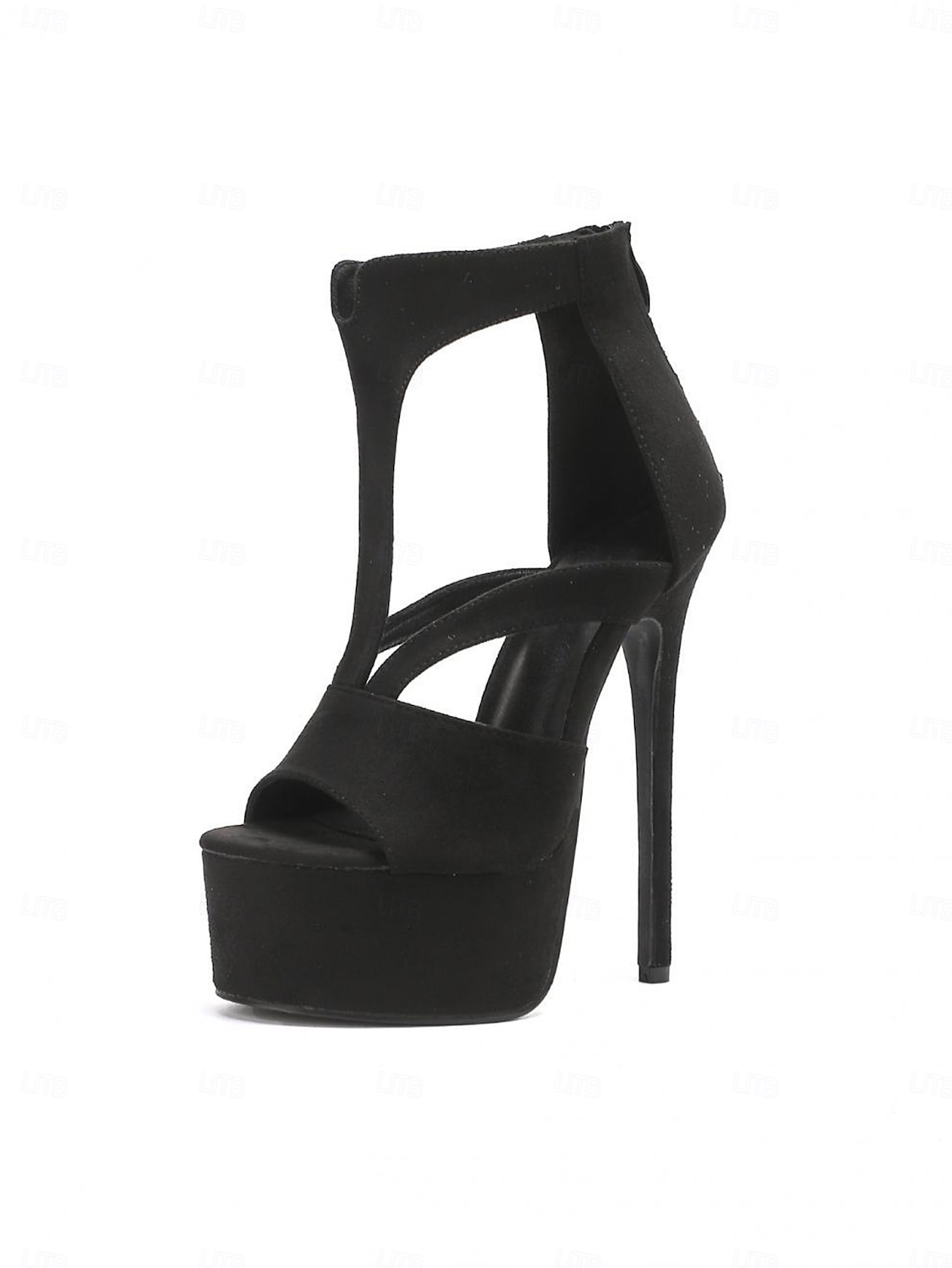 Schwarze Damen-Plateausandalen mit ultrahohem Absatz, Riemchensandalen mit offener Zehenpartie und Stilettoabsatz für Partys im Nachtleben 2026 - $54.99 –P6