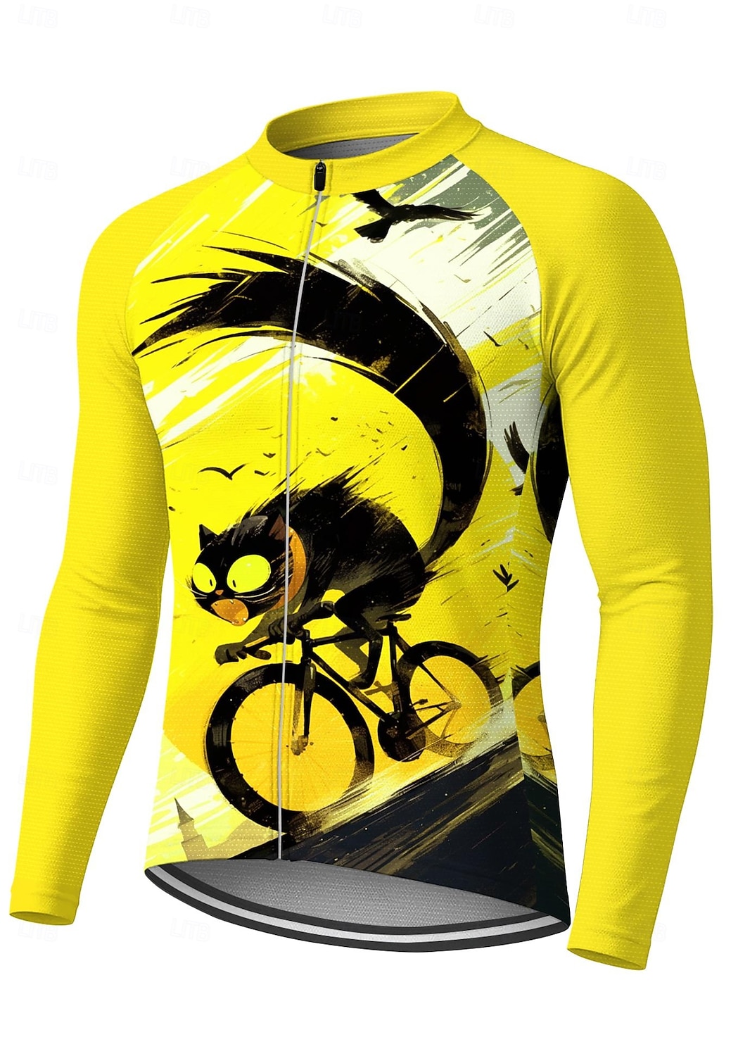Homens Camisa para Ciclismo Jersey em declive Gato Personagem Cor de contraste Manga Longa Moto Camiseta Camisa / Roupas Para Esporte Roupas de Compressão com 3 bolsos traseiros Ciclismo de Montanha de 2026 por $32.99 –P7