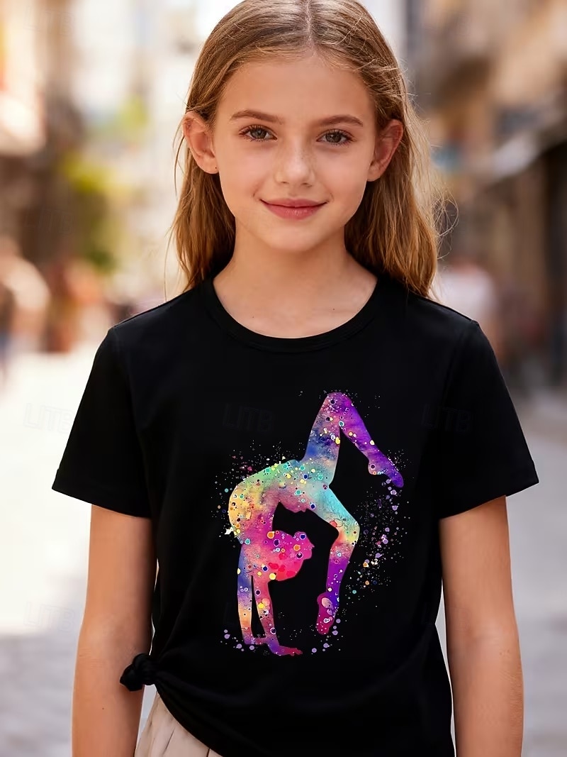 Mädchen 3D Grafik T-Shirt Kurzarm 3D-Druck Sommer Frühling Sport Mode Streetwear Kinder 4-12 Jahre Rundhalsausschnitt Lässig Täglich Outdoor Normale Passform 2026 - $12.99 –P5