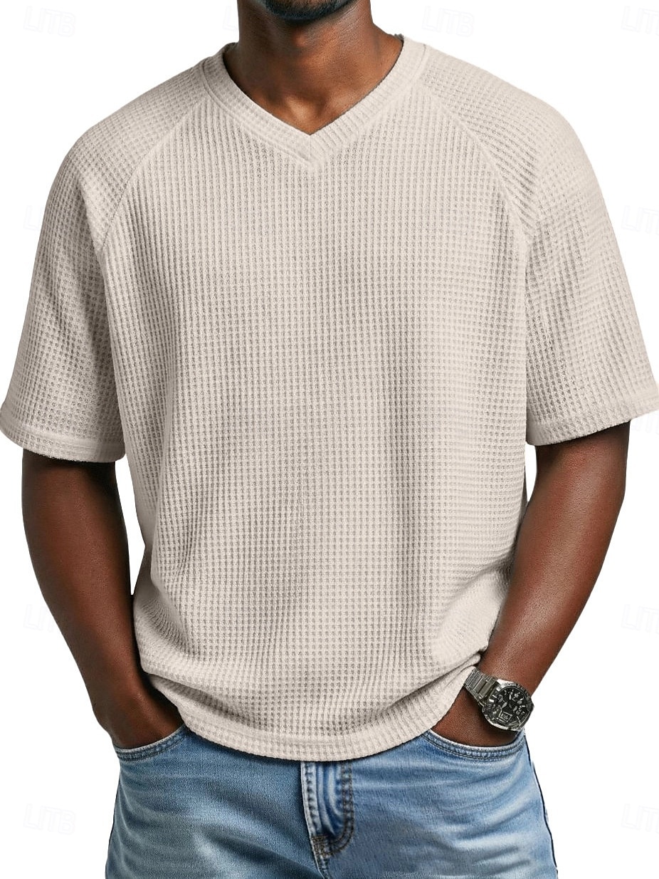 Άντρες Βάφλα μπλουζάκι Μπλουζάκι μπλουζάκι Κοντομάνικο Λαιμόκοψη V Καλοκαίρι Συμπαγές Χρώμα Μοντέρνα Υψηλής Ποιότητας Καθημερινό Μανίκια Ρεγκλάν Causal Καθημερινά ΕΞΩΤΕΡΙΚΟΥ ΧΩΡΟΥ 2026 - AU $30.69 –P2