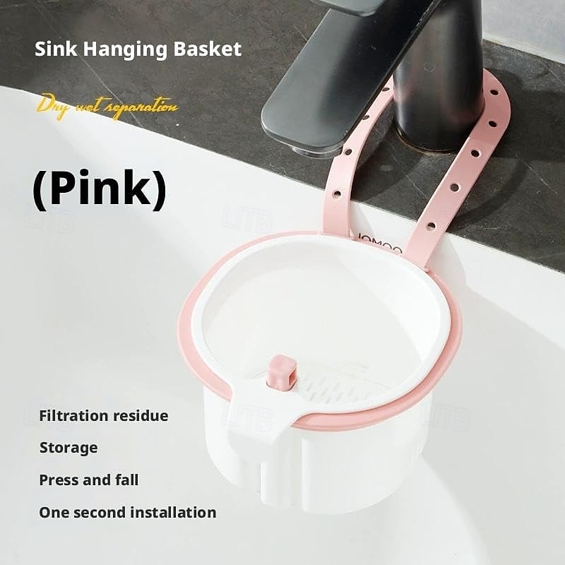 konyhai mosogató szűrőkosár, függő konyhai mosogató szűrőkosár présürítéssel &öntisztító kialakítás, állítható műanyag sarokmosogatók, ételfogó prés, automatikus ürítő sarokszűrő kosarak 2026 - $10.49 –P4