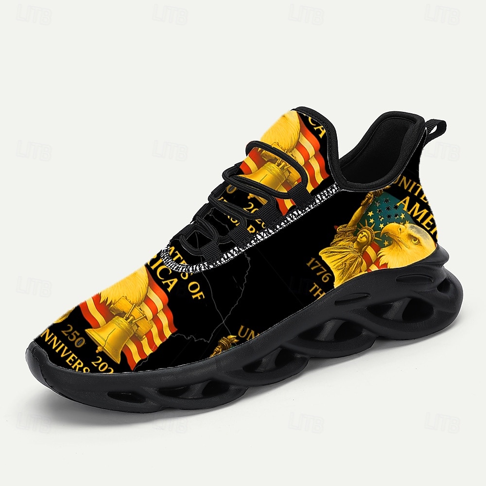 נעלי ספורט פטריוטיות לגברים, עיצוב נועז של "250 שנה לאמריקה", נוחות ואופנתיות, מושלמות לחגיגות יום העצמאות 2026 - $42.99 –P4