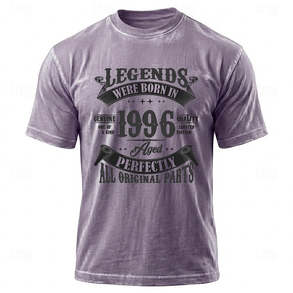 30-vuotissyntymäpäivälegendat syntyivät vuonna 1996, ikääntyneet täydellisesti, kaikki alkuperäiset osat, miesten sininen mineraalipesu t-paita, vaatteet, s, m, l, xl, xxl, xxxl 2026 - $21.99 –P2