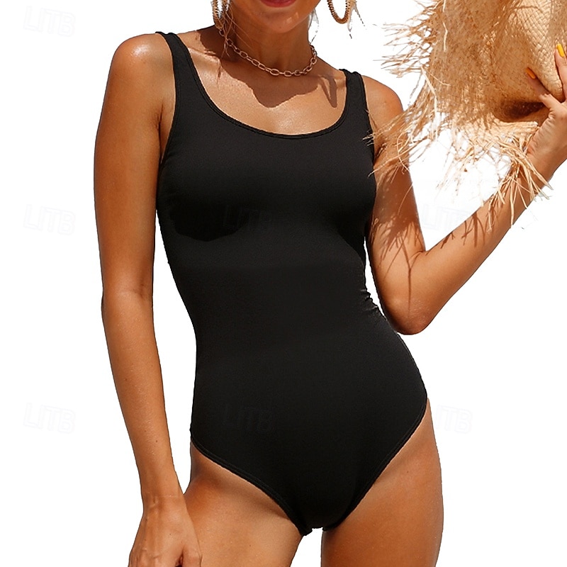 Dámské Plavky Jednodílné díly Jednobarevné Ochrana proti UV záření Elastický Bez rukávů Plavky Surfování Potápění Plavání Léto 2026 - $18.99 –P1