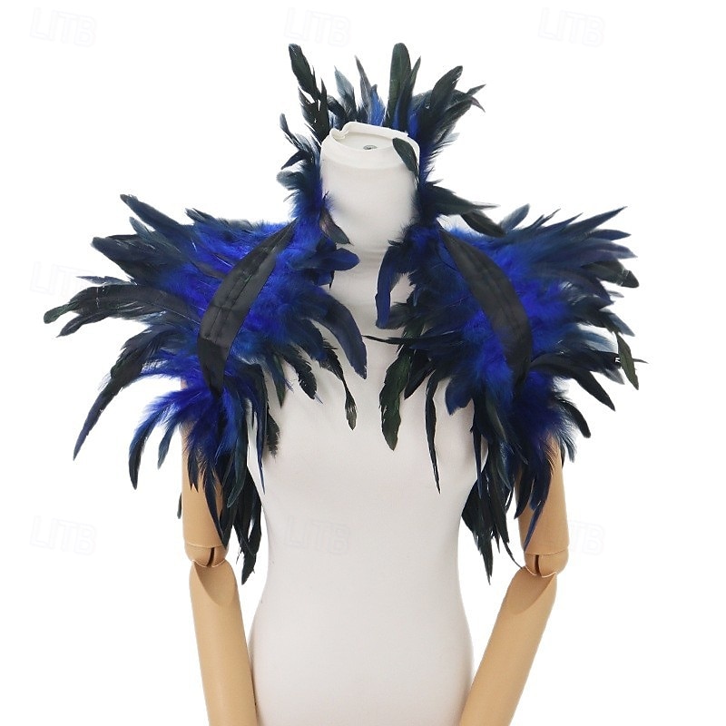 Καρναβάλι 2026 αξεσουάρ σάμπα καρναβάλι του Ρίο γοτθικό κολάρο με φτερά &Σετ μανσετών καρπού cosplay, κοστούμι φεστιβάλ Βραζιλίας 2026 - $18.99 –P3