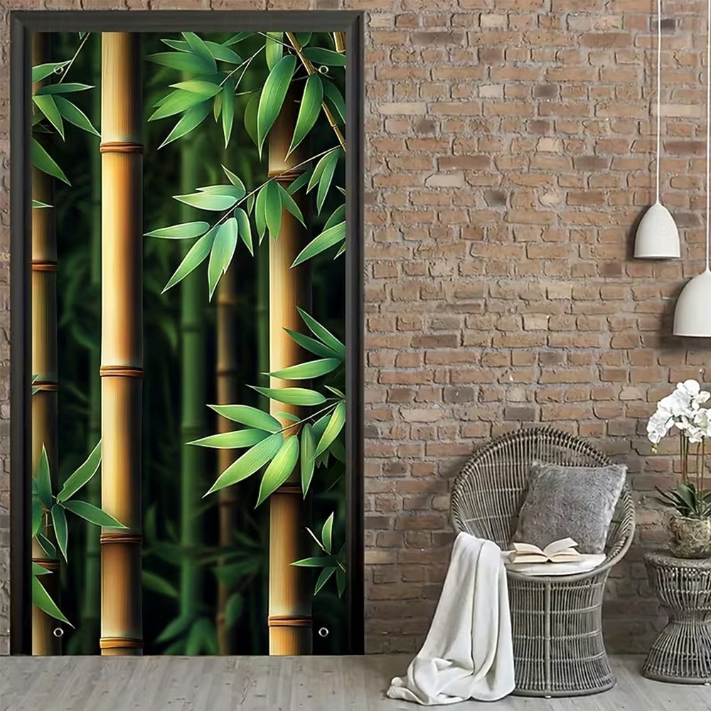 Realistic 3D Green Bamboo Doorway Curtain Japanese Zen Style Hanging Banner Privacy Screen for Home Office Studio Decor 2026 - $17.99 –P4
