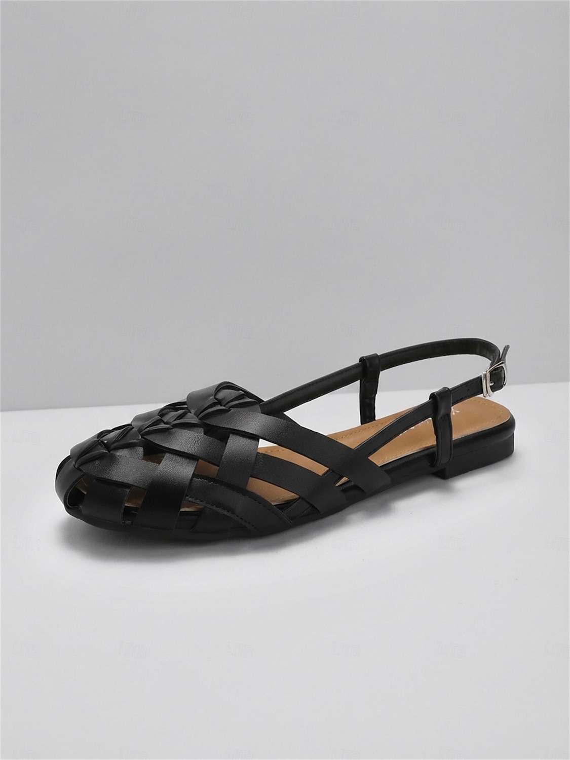 Sandalias de pescador de charol tejido color nude para mujer: elegantes sandalias de estilo tropical, transpirables y con tira trasera para cruceros de lujo y excursiones en tierra en verano. 2026 - $32.99 –P8