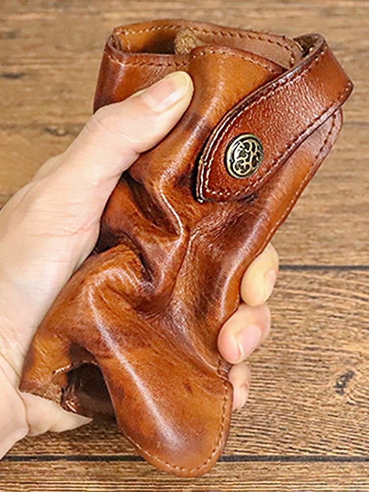 Portafoglio lungo da uomo in vera pelle, porta carte bifold vintage di grande capacità, stile retrò multicolore, design sottile e portatile per uso quotidiano, viaggi, lavoro e casual del 2026 a $26.99 –P4