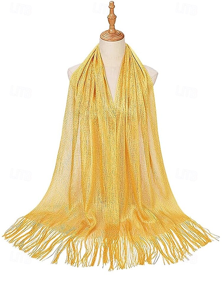 Écharpe en polyester pour femme, ornée de boutons en acrylique, disponible en plusieurs couleurs, idéale pour les mariages et les soirées. de 2026 ? $9.99 –P5