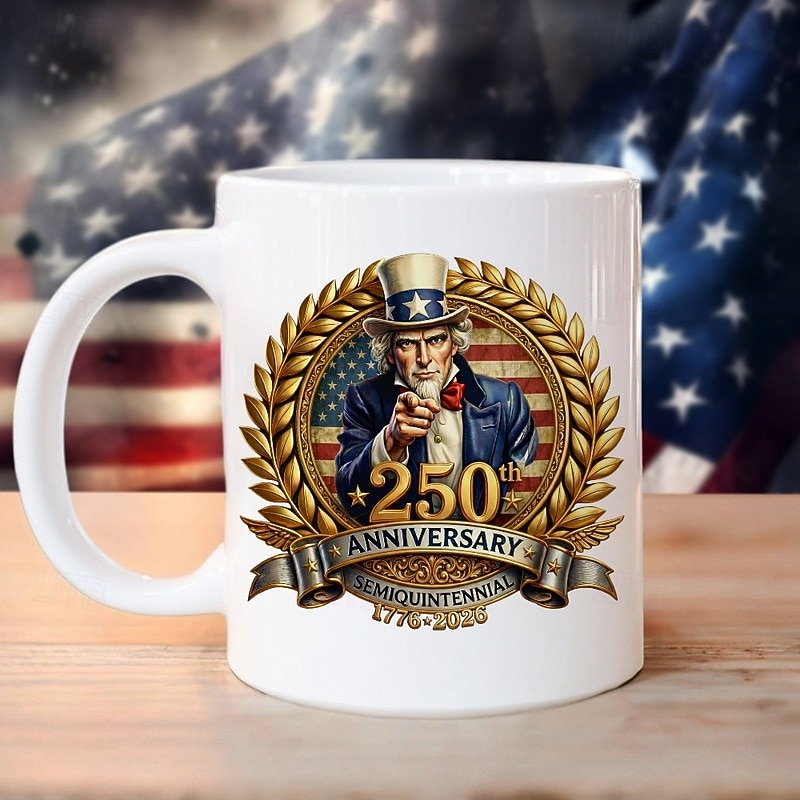Tazza patriottica per il 250° anniversario degli Stati Uniti, tazza da caffè in ceramica per il cinquantenario, America 250 1776-2026, regalo per il giorno dell'indipendenza del 4 luglio per uomini e del 2026 a $16.99 –P3