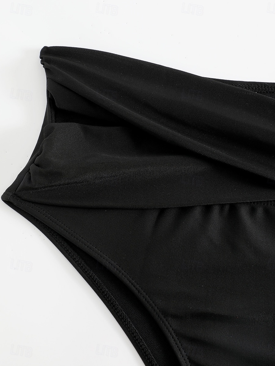 Per donna Costumi da bagno Boxer elasticizzati Costume da bagno Vita alta Vacanza Abbigliamento da Spiaggia Tinta unica Senza Maniche Costumi da bagno del 2026 a $19.99 –P5