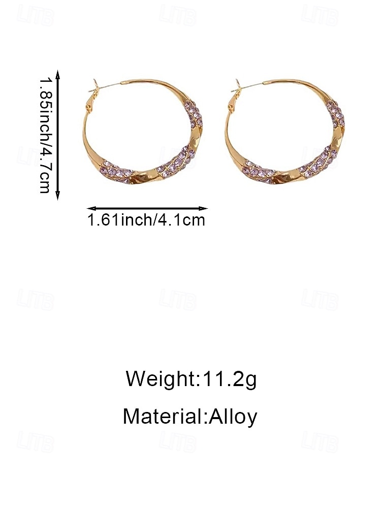 Women's Rhinestones-Embellished Hoop Earrings, Multiple Colors, Alloy Material, Perfect for Weddings & Parties 2026 - $9.99 –P11