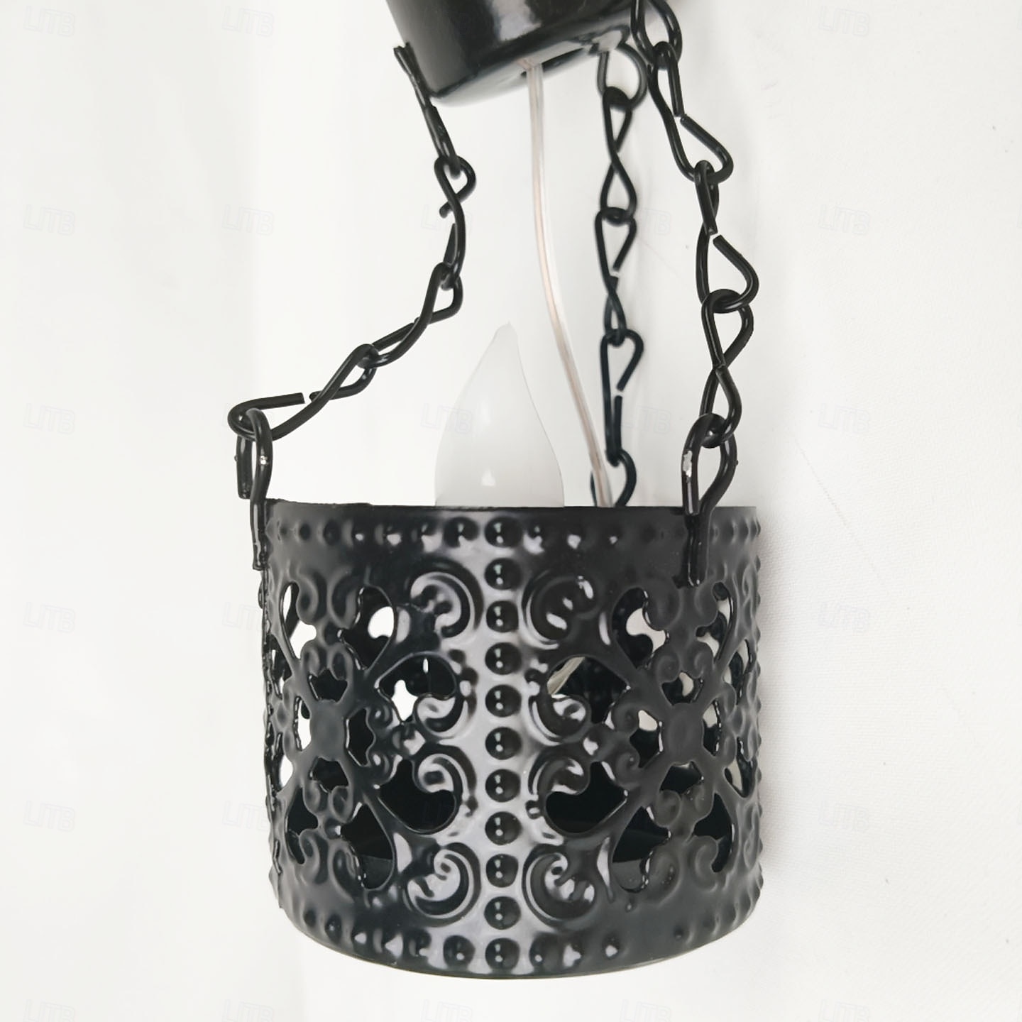 1 linterna de globo aerostático de metal de vidrio colorido impermeable y solar para exteriores, luz de llama simulada LED, decoración de árboles de granja y jardín, iluminación de paisaje, luz 2026 - $30.99 –P4