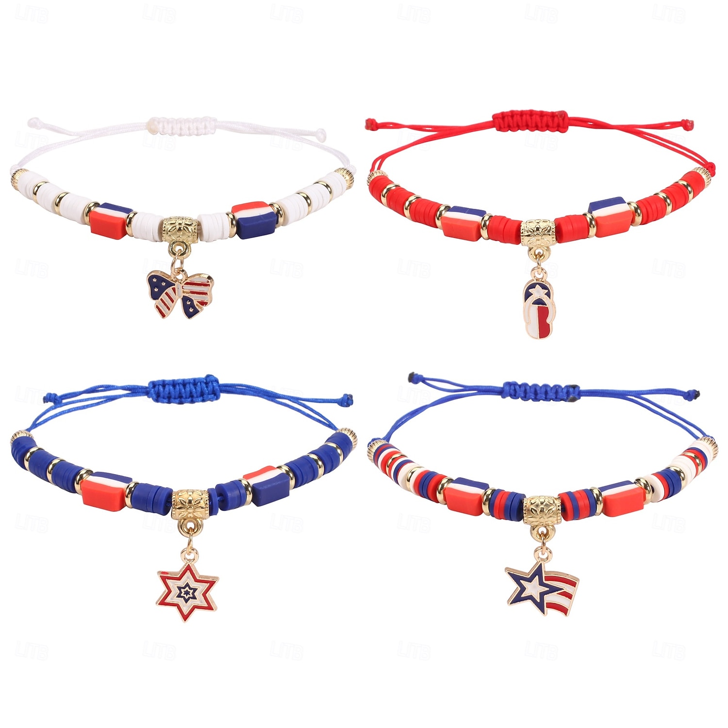 Yhdysvaltojen 250-vuotisjuhla Bracelet Vapaa-aika Aikuisten Sukupuolineutraali Itsenäisyyspäivä 4. heinäkuuta Juhla Suoritus Pukeudu 2026 - $12.49 –P9