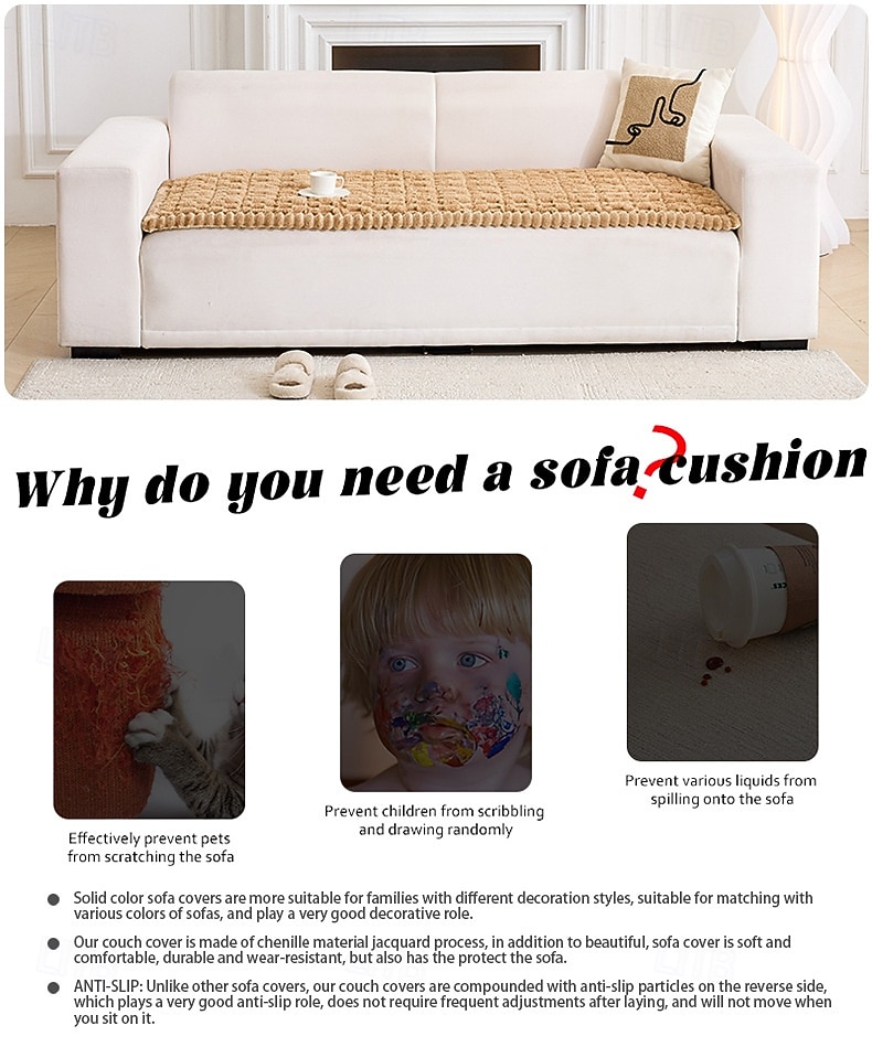Pet Couch Cover for 3 Cushion Sofa, Non-Slip Fuzzy Couch Cover for Dogs Washable, Thick Soft Sofa Slipcovers Cushion Protector Pet Friendly 2026 - $46.99 –P2