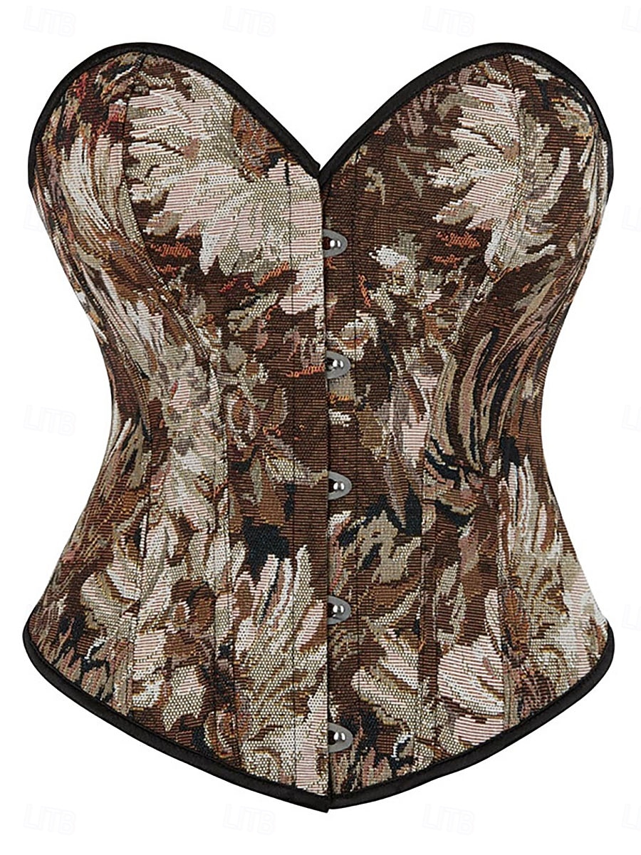 Dam Shapewear Mode Retro Sexig Blommig Knappar Dagligen Semester Fest Ärmlös Över axeln Svart Rodnande Rosa Rubinrött Brun Grön Sommar Vår Höst Normal 2026 - $29.99 –P10