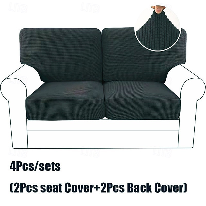 Juego de fundas de cojín de sofá elásticas de lujo minimalistas, funda completa, funda de sofá elástica antideslizante para sofá de 2/3 plazas 2026 - $41.99 –P18