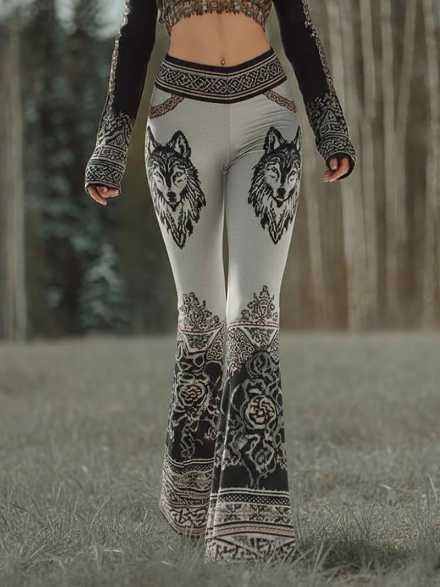 Damen Leggings Urlaub Vintage Ethno-Stil Lang Hohe Taille Grafik Abstrakt 3D-Druck Komfort Schnelltrocknend Atmungsaktivität Dehnbar Täglich Urlaub Straße Schwarz Grau Sommer Frühling Schmale Passform 2026 - $19.99 –P2