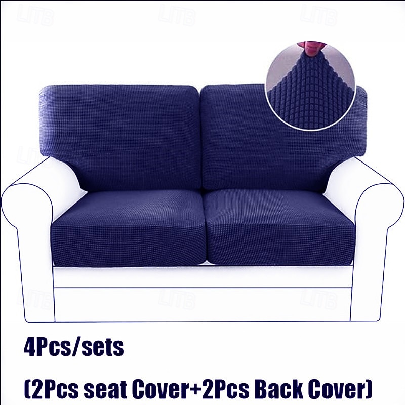 Juego de fundas de cojín de sofá elásticas de lujo minimalistas, funda completa, funda de sofá elástica antideslizante para sofá de 2/3 plazas 2026 - $41.99 –P19