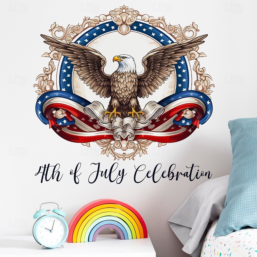 2 db-os csomag amerikai függetlenség napja zászló sas kreatív falmatrica szoba személyre szabott poszterek öntapadós matricák 2026 - $8.99 –P5