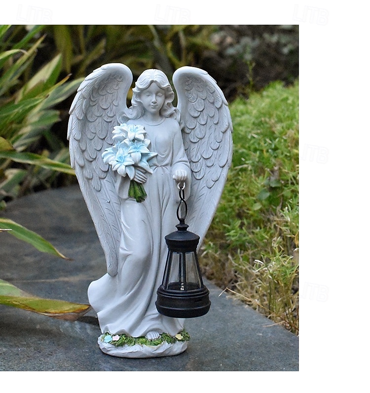 1 db kültéri, napelemes, vízálló, imádkozó angyalfigura gyantás lámpa, kerti udvari ösvény gyepdekoráció, vallási angyalszobor, mezőgazdasági tájvilágítás, kültéri dekoratív kiegészítő lámpa 2026 - $39.99 –P1