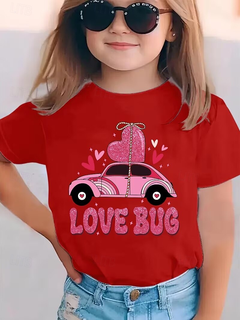 San Valentino Ragazze 3D Cuore Grafico Auto Maglietta Manica Corta Stampa 3D Estate Primavera Sport Moda Streetwear Bambini 4-12 Anni Girocollo Casuale Quotidiano All'aperto Vestibilità regolare del 2026 a $14.49 –P6