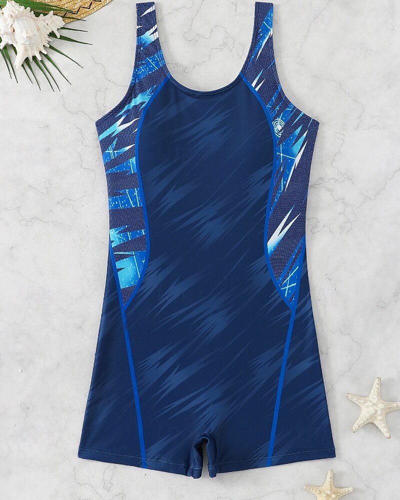 Damen Mittel One Piece Rash Guards Badeanzug Badeanzüge Abstrakt Offener Rücken UV Schutz Elastisch Ärmellos Bademode Bodysuit Surfen Tauchen Schwimmen Sommer 2026 - $16.49 –P10