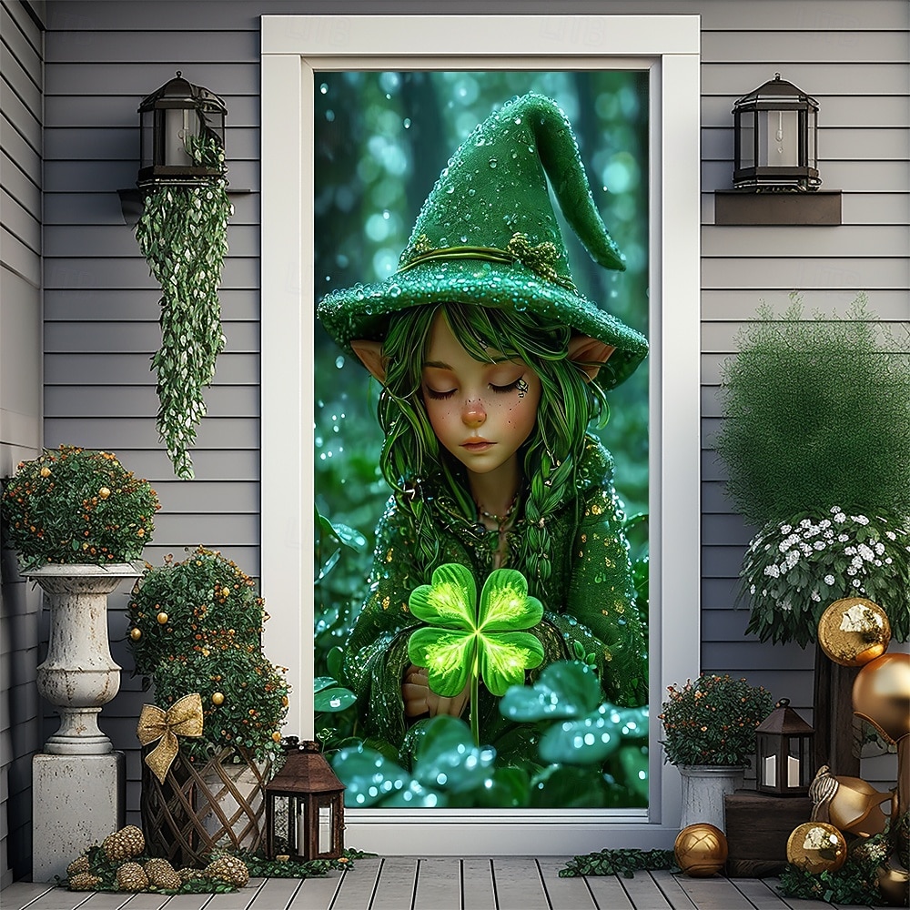 Dia de São Patrício Pôsteres Tampa da porta Banners externos Duende Estilo bonito 3D Fantasia. De Festa Dorm Sala de Adolescentes Dormitório da faculdade Quarto de fraternidade da caverna masculina de 2026 por $17.99 –P2