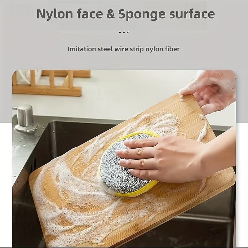 Conjunto de 12 esponjas e raspadores de cozinha resistentes - panos de prato empilháveis que não riscam, na cor verde com superfície bege - ideais para pratos, panelas, frigideiras e bancadas - podem de 2026 por $11.99 –P9