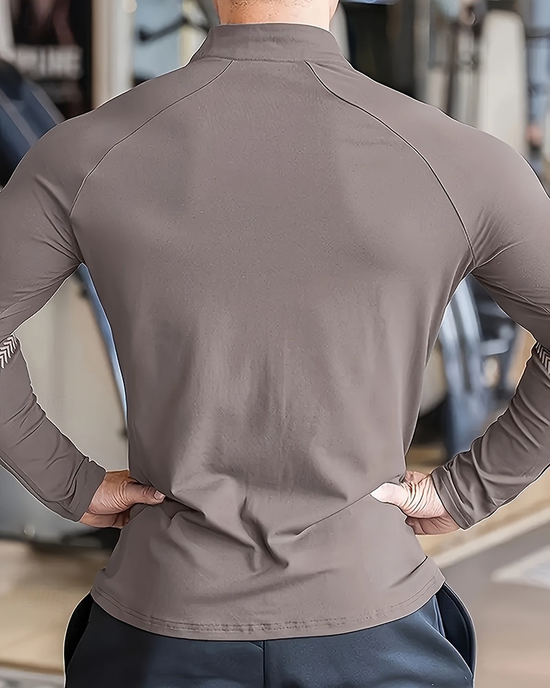 Pánské Jednobarevné Koşu Tişörtü Stahovací tričko Jaro Podzim Zapni Dlouhý rukáv Rychleschnoucí Komprese Odvod vlhkosti Cvičení v tělocvičně Aktivní trénink Cvičení Černá Bílá Šedá sportovní oblečení 2026 - $30.99 –P3