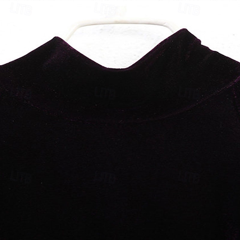 Damen-Ballsaalkleid, hochgeschlossen, langärmelig, mit Mesh-Einsätzen, Walzerkleid, Modern Standard, Wettkampf-Tanzbekleidung, lila 2026 - $150.99 –P7