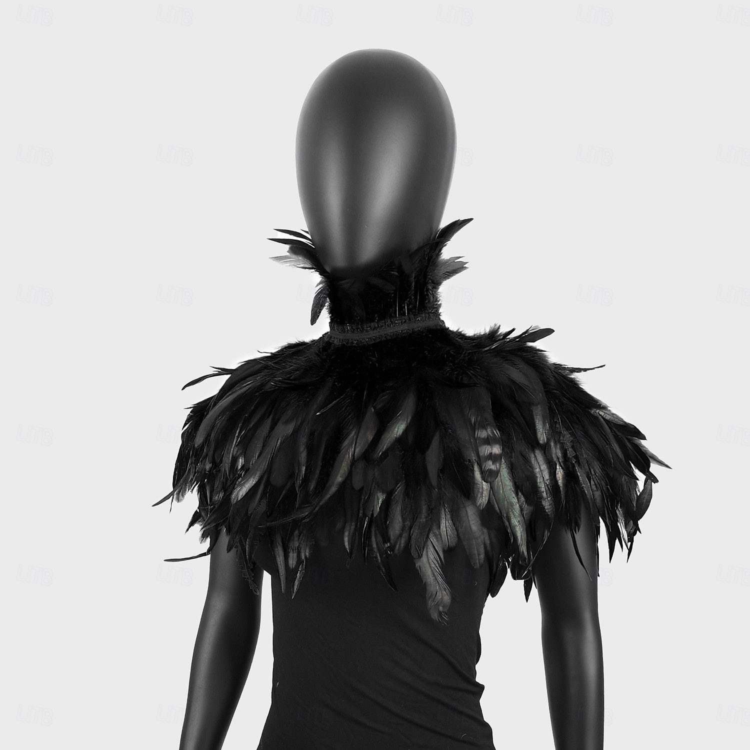 Karnevál 2026 Riói Karnevál Szamba Kiegészítők Nők Fekete Toll Köpeny Sál Magas Gallérral Brazíliai Fesztivál Előadói Jelmez 2026 - $26.99 –P4