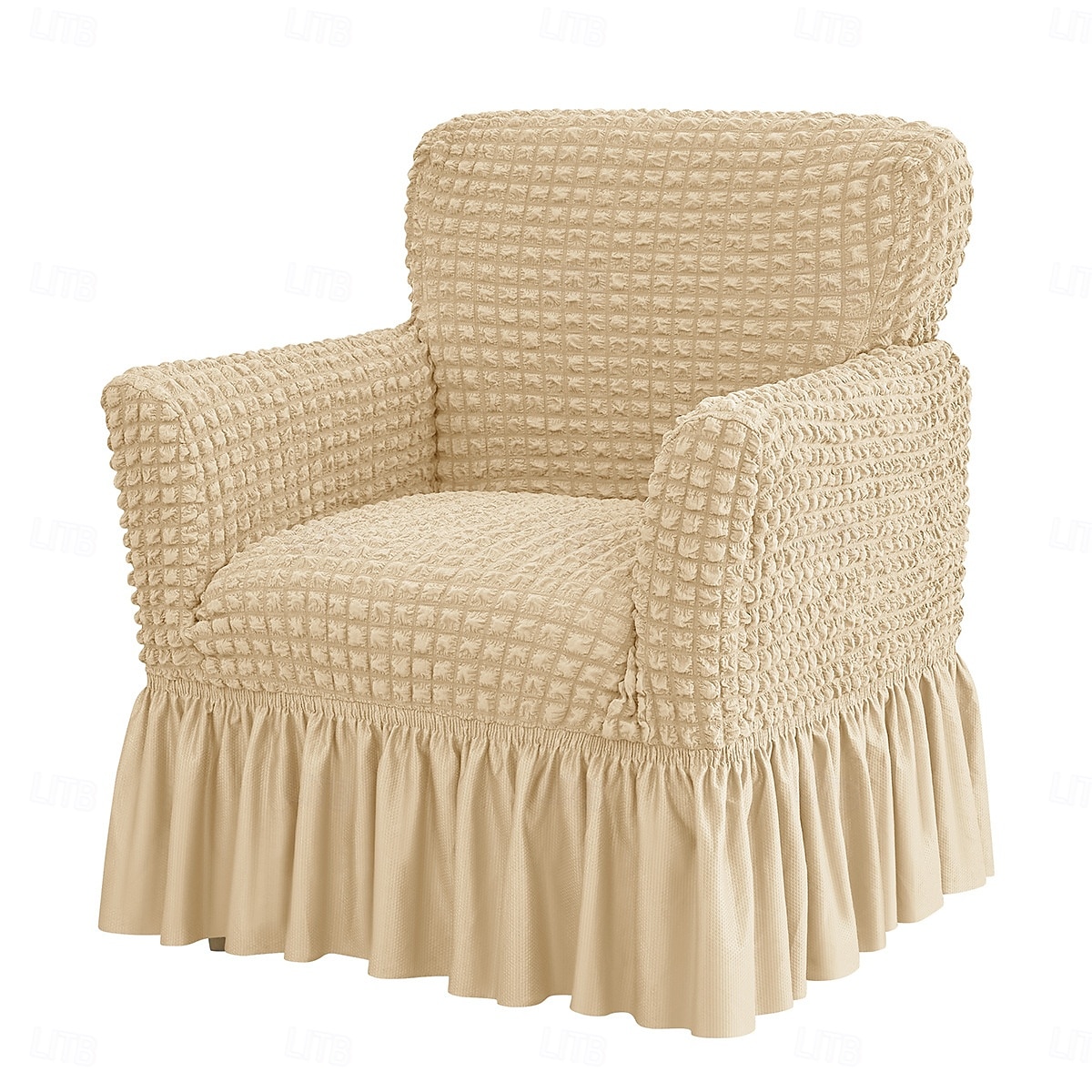 Stretch Seersucker Armchair Slipcovers with Skirt, 1-Piece Chair Cover with Arms, Soft Stretch Accent Chair Slipcovers, Non-Slip Washable Furniture Protector for Living Room Decor 2026 - $47.99 –P11