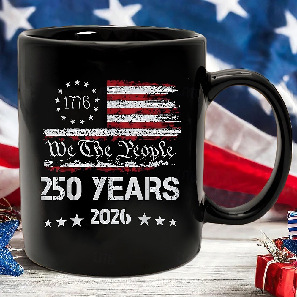Tazza patriottica per il 250° anniversario degli Stati Uniti, tazza da caffè in ceramica per il cinquantenario, America 250 1776-2026, regalo per il giorno dell'indipendenza del 4 luglio per uomini e del 2026 a $16.99 –P2