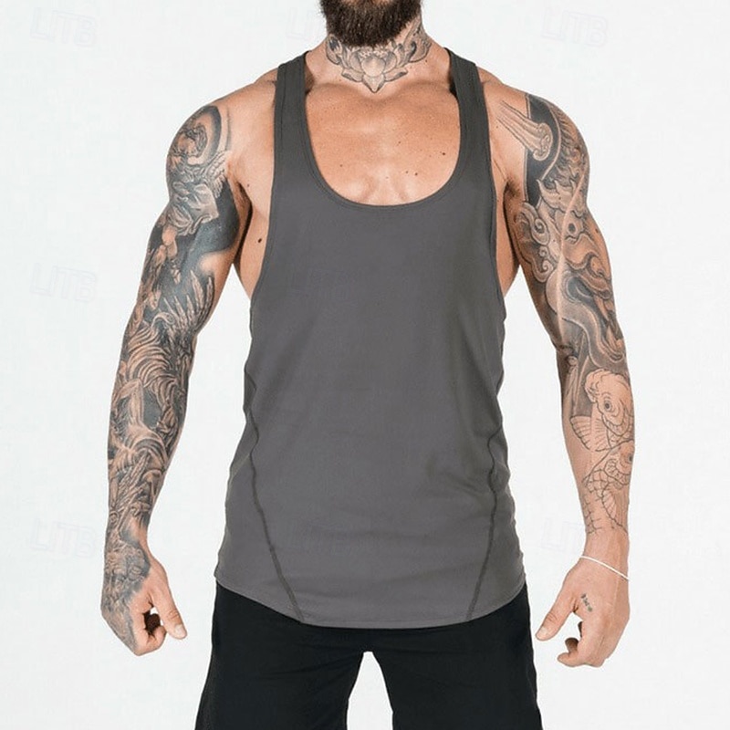 Herren Einfarbig Workout-Tanktop Lauf-Tanktop Fitness-Tanktop Sommer Ärmellos Schnelltrocknend Kompression Feuchtigkeitsableitend Fitnesstraining Aktives Training Übung Schwarz Weiß Rote 2026 - $21.99 –P6